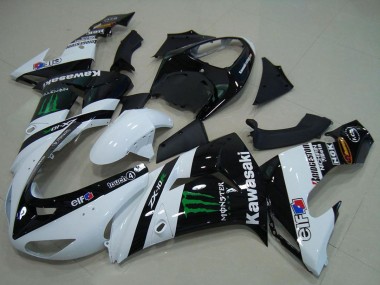 2006-2007 Kawasaki ZX10R Motorcycle Fairings - White Glossy Black Green Elf Monster Canada Suppliers