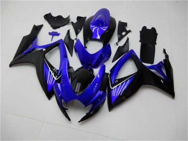 2006-2007 Suzuki GSXR 600/750 Motorcycle Fairings - Blue Glossy Black Canada Suppliers