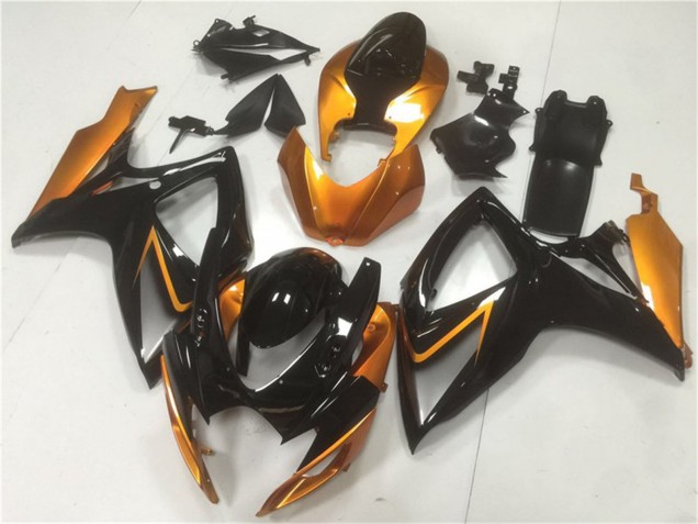2006-2007 Suzuki GSXR 600/750 Motorcycle Fairings - Orange Glossy Black Canada Suppliers