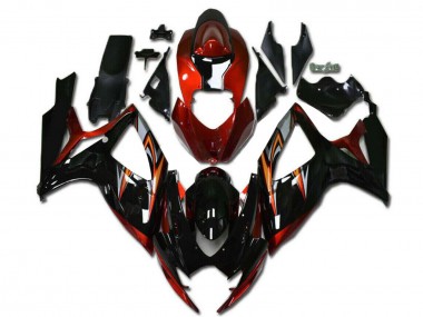 2006-2007 Suzuki GSXR 600/750 Motorcycle Fairings - Orange Silver Glossy Black Stripe Canada Suppliers