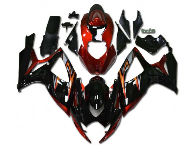 2006-2007 Suzuki GSXR 600/750 Motorcycle Fairings - Orange Silver Glossy Black Stripe Canada Suppliers