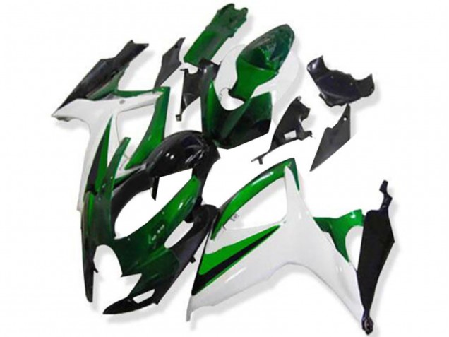 2006-2007 Suzuki GSXR 600/750 Motorcycle Fairings - White Green Glossy Black Canada Suppliers