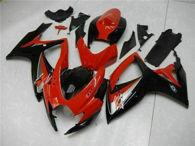 2006-2007 Suzuki GSXR 600/750 Motorcycle Fairings - Red Glossy Black Canada Suppliers