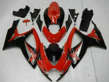 2006-2007 Suzuki GSXR 600/750 Motorcycle Fairings - Red Glossy Black Canada Suppliers