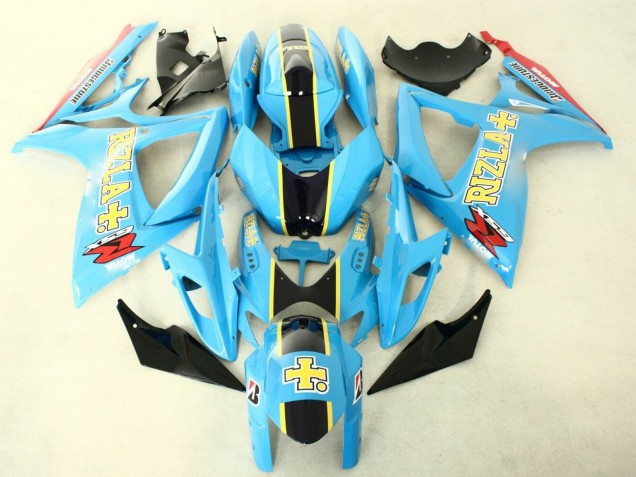 2006-2007 Suzuki GSXR 600/750 Motorcycle Fairings - Light Blue Black Yellow Rizla Canada Suppliers