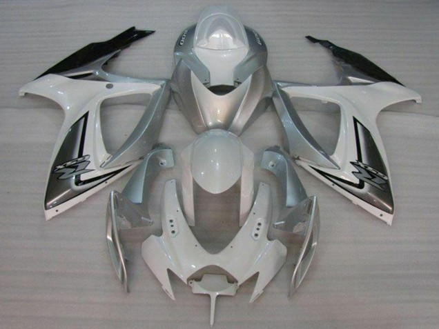 2006-2007 Suzuki GSXR 600/750 Motorcycle Fairings - White Silver Canada Suppliers