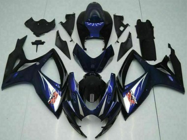 2006-2007 Suzuki GSXR 600/750 Motorcycle Fairings - Glossy Black Blue Canada Suppliers