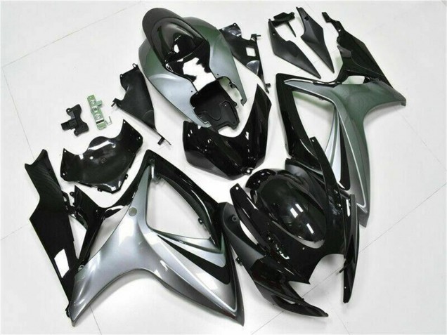 2006-2007 Suzuki GSXR 600/750 Motorcycle Fairings - Silver Glossy Black Canada Suppliers