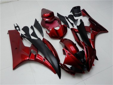 2006-2007 Yamaha YZF R6 Motorcycle Fairing Kits - Red Matte Black Canada Suppliers