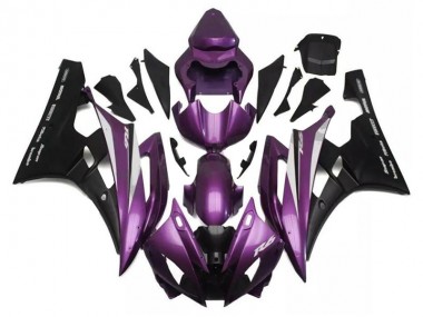 2006-2007 Yamaha YZF R6 Motorcycle Fairings - Purple Matte Black Santander Canada Suppliers