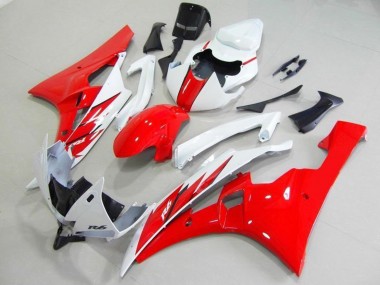 2006-2007 Yamaha YZF R6 Bike Fairings - White Red Canada Suppliers
