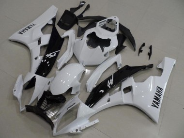 2006-2007 Yamaha YZF R6 Motorcycle Fairings - White Glossy Black Canada Suppliers