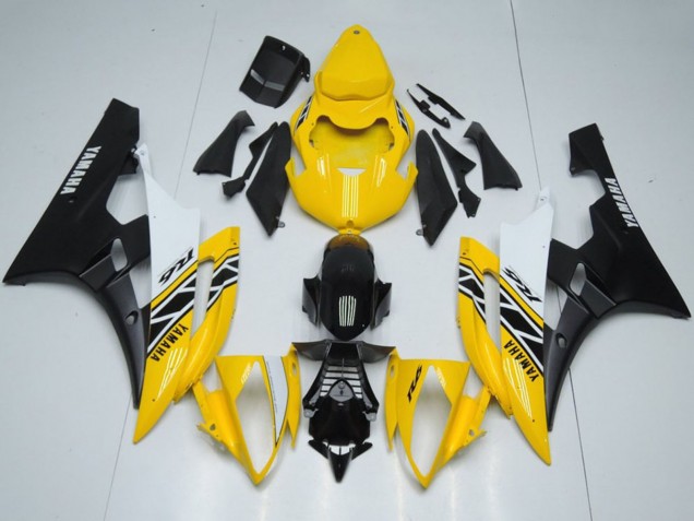 2006-2007 Yamaha YZF R6 Motorcycle Fairings - Yellow White Black OEM Style Canada Suppliers
