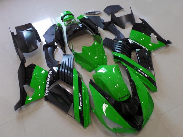 2006-2011 Kawasaki ZX14R ZZR1400 Motorcycle Fairings - Green Glossy Black Canada Suppliers
