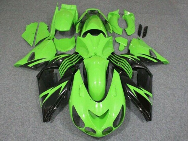 2006-2011 Kawasaki ZX14R ZZR1400 Motorcycle Fairing - Green Glossy Black Canada Suppliers