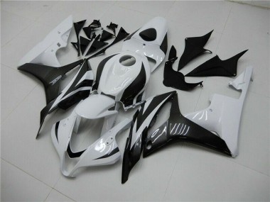 2007-2008 Honda CBR600RR Bike Fairings - White Glossy Black Canada Suppliers