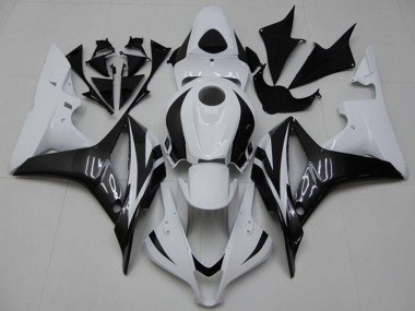 2007-2008 Honda CBR600RR Bike Fairings - White Glossy Black Canada Suppliers