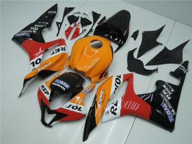 2007-2008 Honda CBR600RR Bike Fairings - Orange White Red Glossy Black Repsol Canada Suppliers