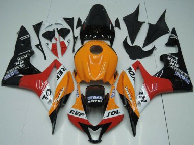 2007-2008 Honda CBR600RR Bike Fairings - Orange White Red Glossy Black Repsol Canada Suppliers