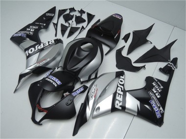 2007-2008 Honda CBR600RR Motorcycle Fairings - Matte Black Silver Grey Repsol Canada Suppliers