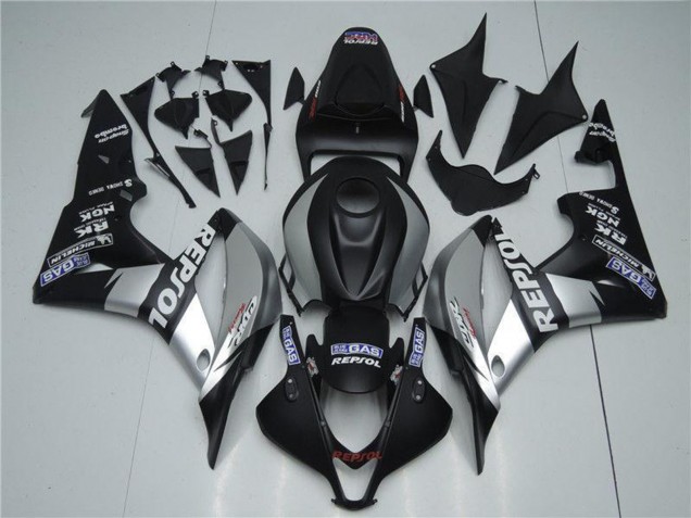 2007-2008 Honda CBR600RR Motorcycle Fairings - Matte Black Silver Grey Repsol Canada Suppliers