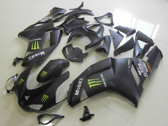 2007-2008 Kawasaki ZX6R Motorcycle Fairings - Matte Black Monster Canada Suppliers