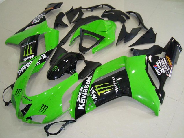 2007-2008 Kawasaki ZX6R Motorcycle Fairings - Monster Green Canada Suppliers