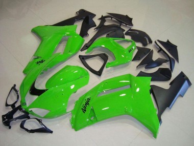 2007-2008 Kawasaki ZX6R Motorcycle Fairings - Green Matte Black Canada Suppliers
