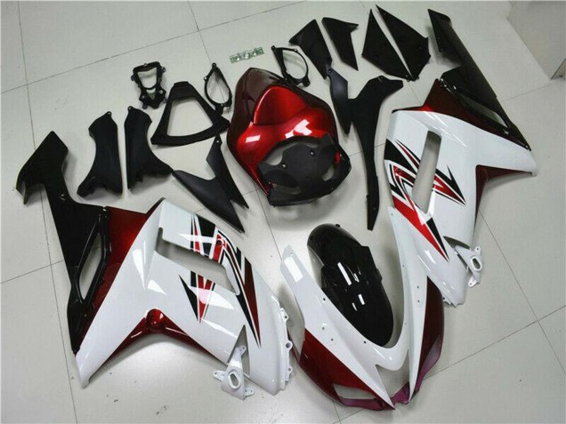 2007-2008 Kawasaki ZX6R Motorcycle Fairings - White Black Red Canada Suppliers
