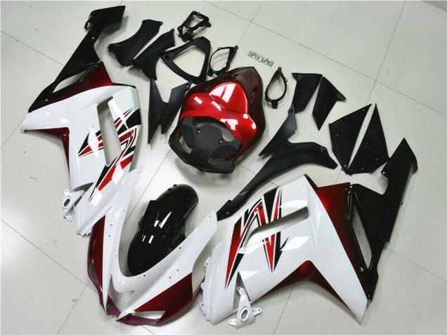 2007-2008 Kawasaki ZX6R Motorcycle Fairings - White Black Red Canada Suppliers