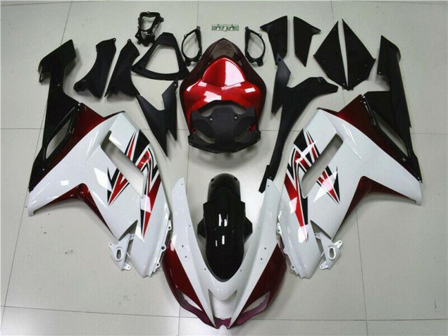 2007-2008 Kawasaki ZX6R Motorcycle Fairings - White Black Red Canada Suppliers