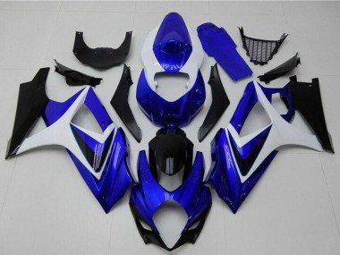 2007-2008 Suzuki GSXR 1000 Motorcycle Fairings - White Blue Black No Decal Canada Suppliers