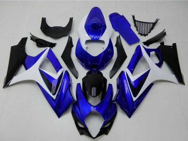 2007-2008 Suzuki GSXR 1000 Motorcycle Fairings - White Blue Black No Decal Canada Suppliers