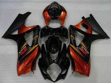 2007-2008 Suzuki GSXR 1000 Motorcycle Fairings - Black Orange Canada Suppliers