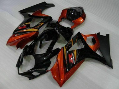 2007-2008 Suzuki GSXR 1000 Motorcycle Fairings - Black Orange Canada Suppliers