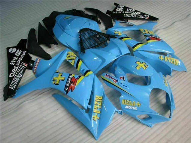 2007-2008 Suzuki GSXR 1000 Motorcycle Fairing Kits - Blue Gold Black Rizla Canada Suppliers