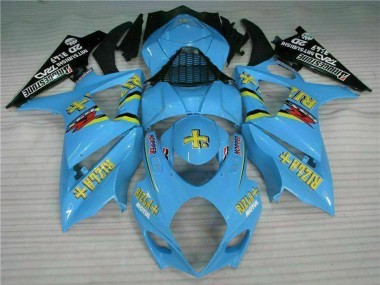 2007-2008 Suzuki GSXR 1000 Motorcycle Fairing Kits - Blue Gold Black Rizla Canada Suppliers