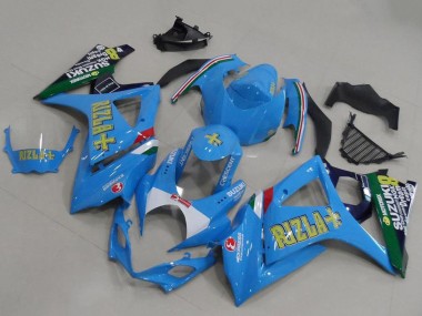 2007-2008 Suzuki GSXR 1000 Motorcycle Fairings - Blue White Yellow Black Rizla Canada Suppliers