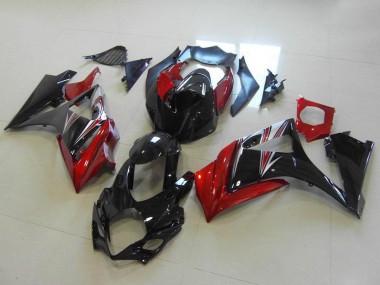 2007-2008 Suzuki GSXR 1000 Motorcycle Fairings - Red Glossy Black No Decal Canada Suppliers