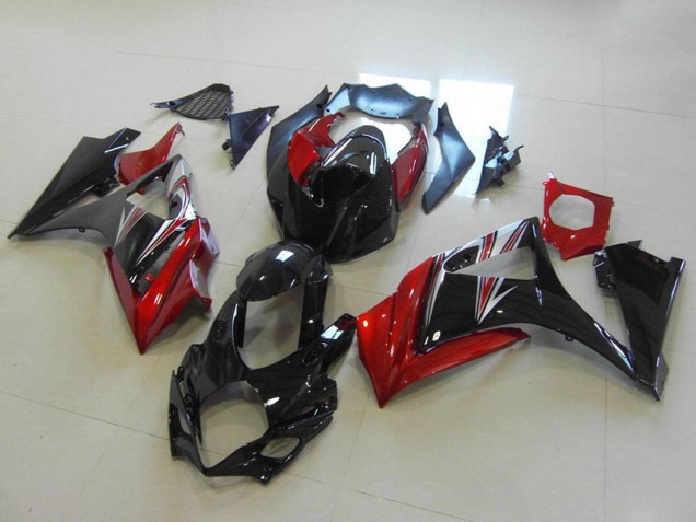 2007-2008 Suzuki GSXR 1000 Motorcycle Fairings - Red Glossy Black No Decal Canada Suppliers