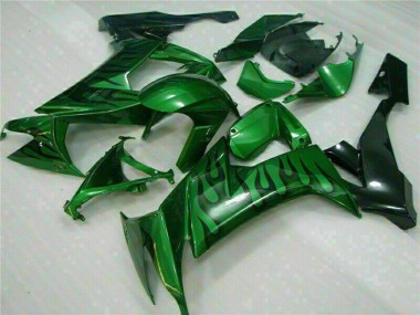 2008-2010 Kawasaki ZX10R Motorcycle Fairings - Glossy Black Green Flame Canada Suppliers