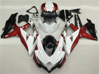 2008-2010 Suzuki GSXR 600/750 Motorcycle Fairings - White Red Glossy Black Canada Suppliers