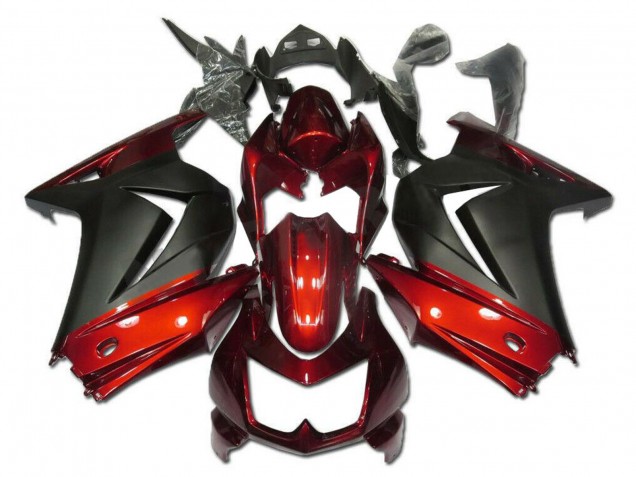 2008-2012 Kawasaki EX250 Motorcycle Fairings - Red Matte Black Canada Suppliers