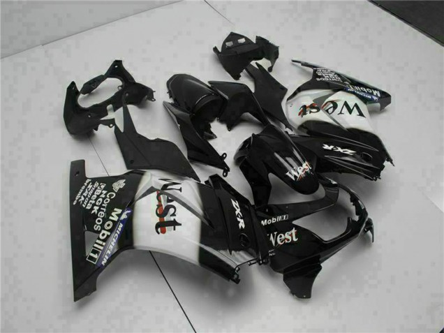 2008-2012 Kawasaki EX250 Motorcycle Fairings - Glossy Black White West Canada Suppliers
