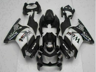 2008-2012 Kawasaki EX250 Motorcycle Fairings - Glossy Black White West Canada Suppliers
