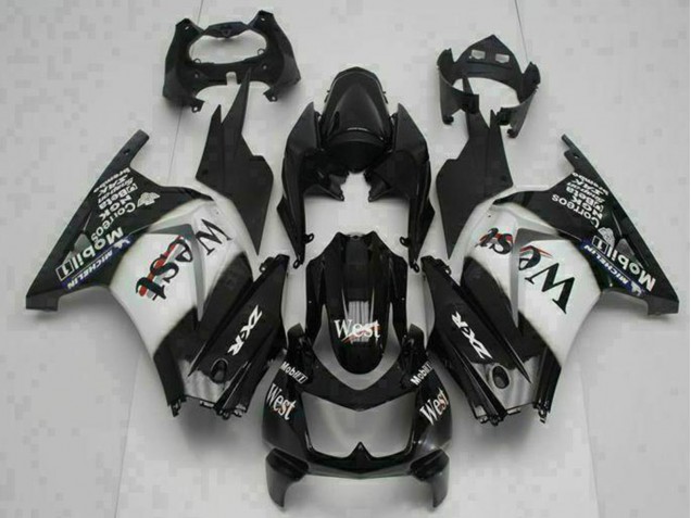 2008-2012 Kawasaki EX250 Motorcycle Fairings - Glossy Black White West Canada Suppliers