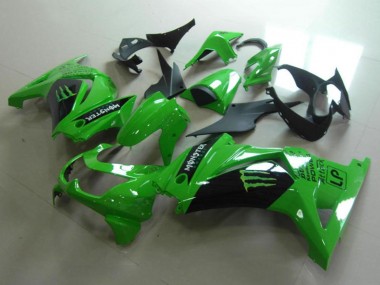 2008-2012 Kawasaki ZX250R Motorcycle Fairings - Green Glossy Black Monster Canada Suppliers