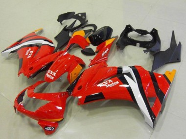 2008-2012 Kawasaki ZX250R Motorcycle Fairings - Red Orange White Black Eva Racing Canada Suppliers