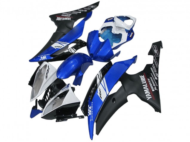 2008-2016 Yamaha YZF R6 Motorcycle Fairings - White Blue Matte Black Yamalube Canada Suppliers