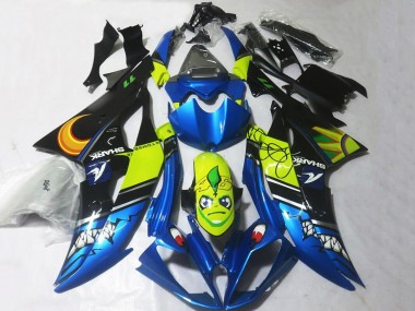 2008-2016 Yamaha YZF R6 Motorcycle Fairings - Blue Yellow Black Shark Canada Suppliers